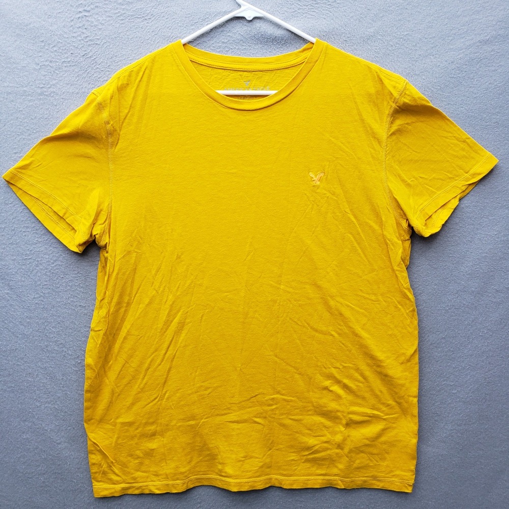 American Eagle Men's Legend Tee Shirt Bird Logo Yellow Minimalist Casual Basic L